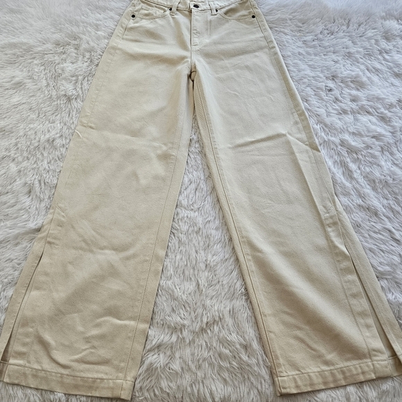 Banana republic high rise wide leg side slit denim 27/4 - Picture 5 of 16